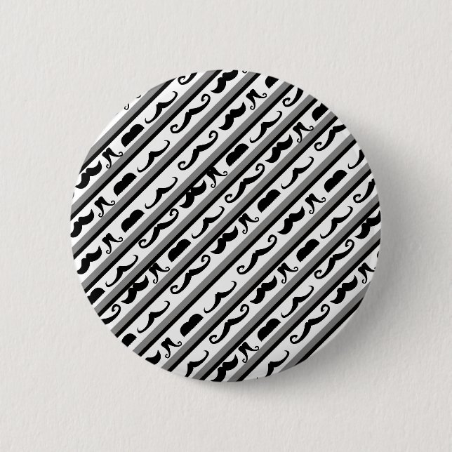 Moustache Stripes 6 Cm Round Badge (Front)