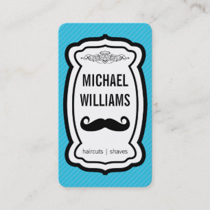 Moustache / Stripes (blue) Business Card