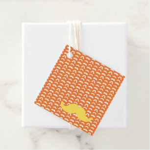 Moustache Styles Orange Yellow Colourful Him Fun Favour Tags