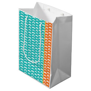 Moustache Styles Pattern Blue Yellow Orange Fun Medium Gift Bag