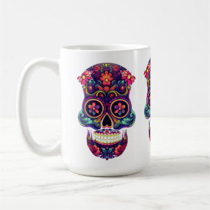 Moustache Sugar Skulls Coffee Mug