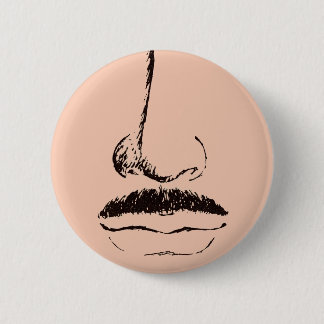 Moustache Surrealist Pinback 6 Cm Round Badge