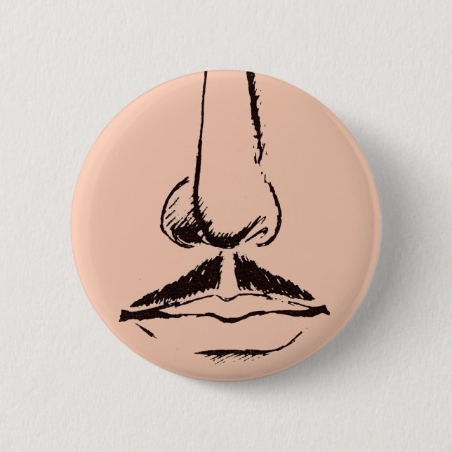Moustache Surrealist Pinback 6 Cm Round Badge (Front)