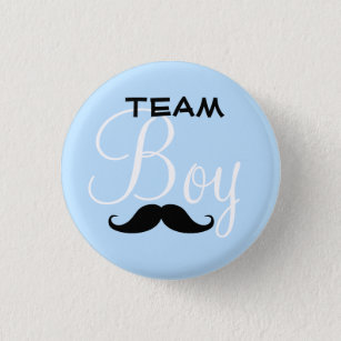Moustache Team Boy Baby Shower 3 Cm Round Badge