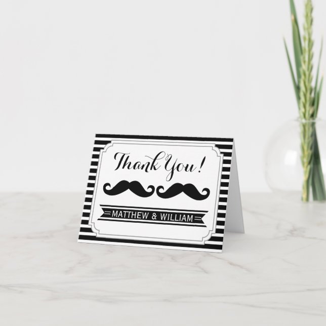 Moustache Thank You Cards (Front)