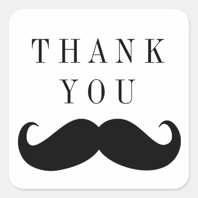 Moustache Thank You Sticker (Front)