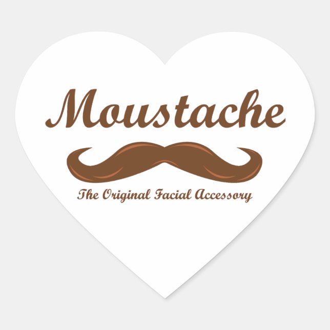 Moustache - The Original Facial Accessory Heart Sticker (Front)