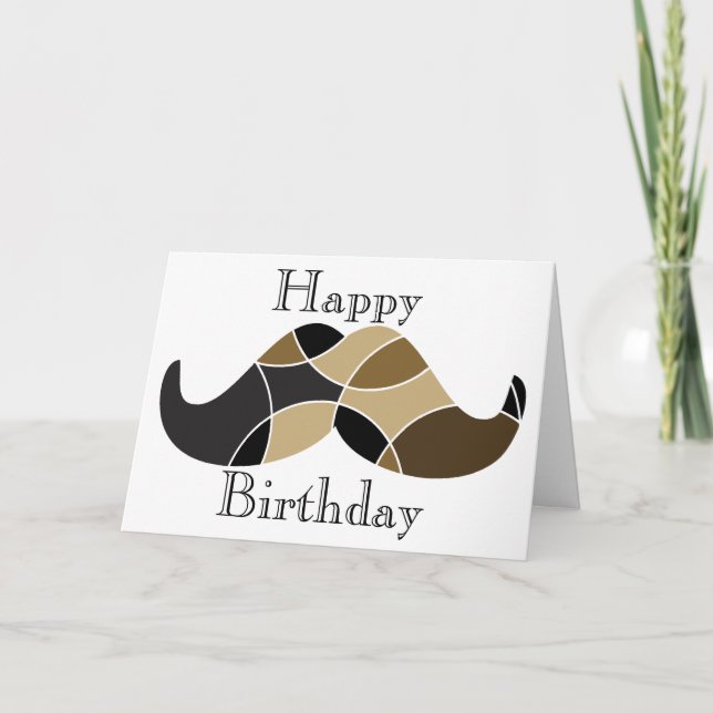 Moustache themed birthday card (Front)