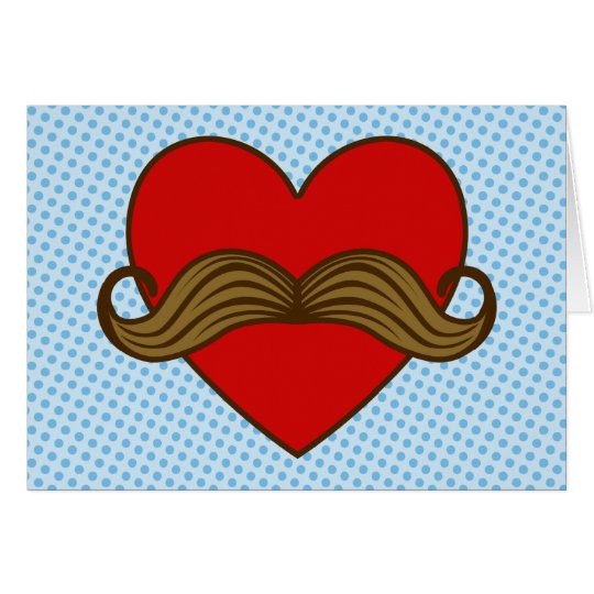 Moustache Valentine Heart Card