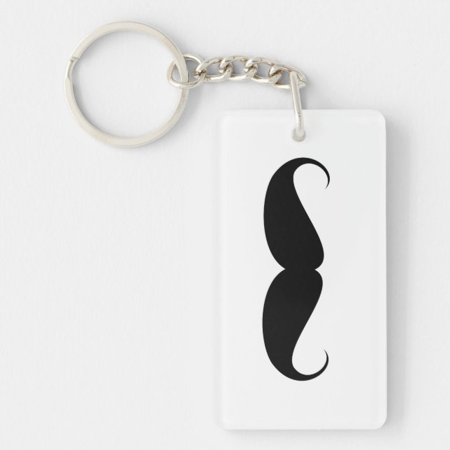 moustache vintage symbol funny moustache key ring (Front)