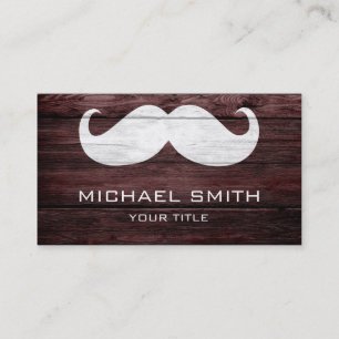 Moustache Vintage Wood #2 Business Card