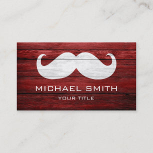 Moustache Vintage Wood Business Card