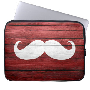 Moustache Vintage Wood Laptop Sleeve