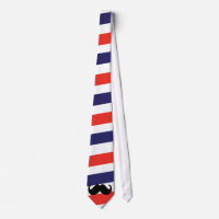 Moustache with red, white and blue stripes