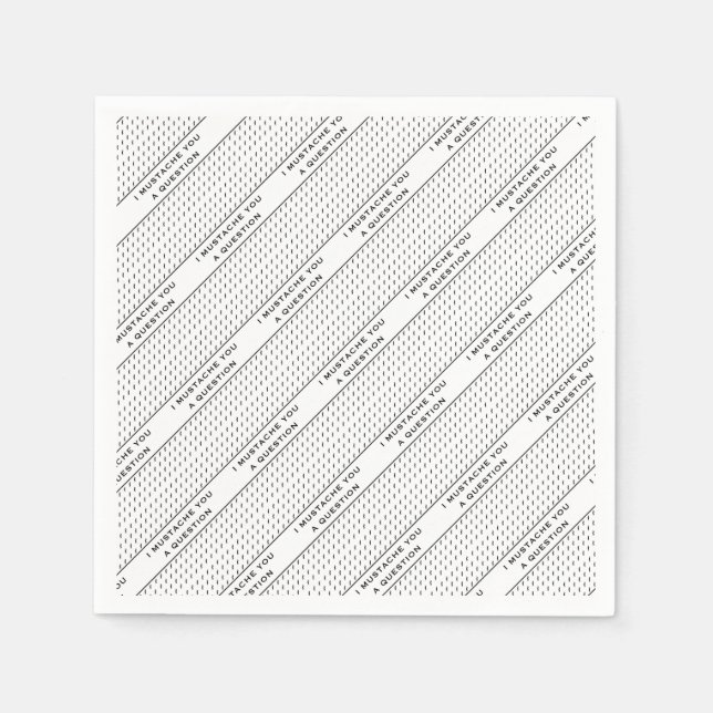 Moustache You A Question Mod Stripe Napkin (Front)