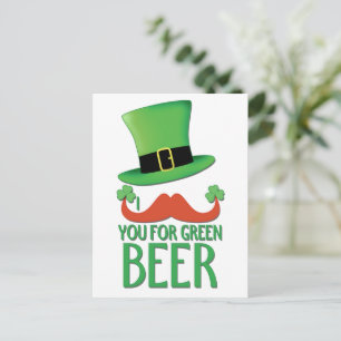 moustache you for green beer ginger moustache clov postcard
