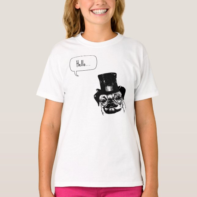 Moustached pug T-Shirt (Front)