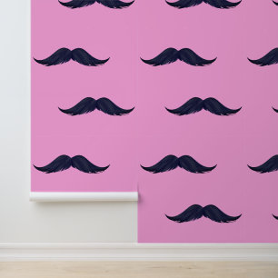 Moustaches Custom Colour Pink Funny Wallpaper