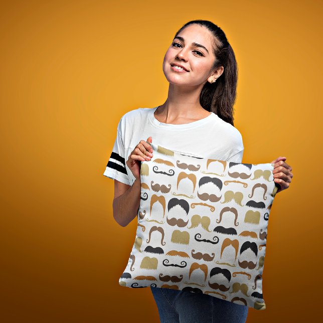 Moustaches Decorative Throw Pillow (Creator Uploaded)