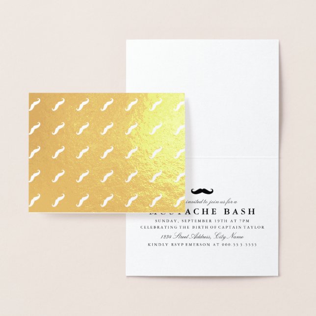 Moustaches Foil Card (Display)