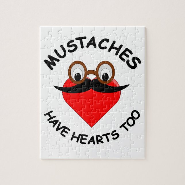 Moustaches Have Hearts Too Jigsaw Puzzle (Vertical)