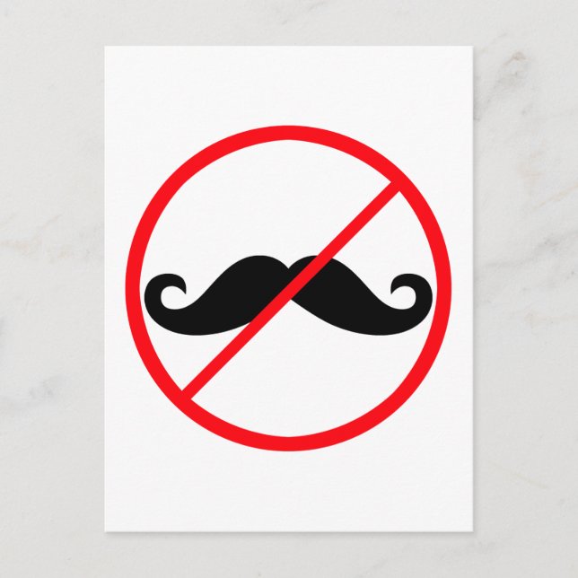 Moustaches prohibited! postcard (Front)