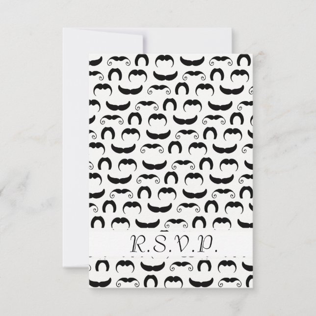 Moustaches R.S.V.P. RSVP Card (Front)