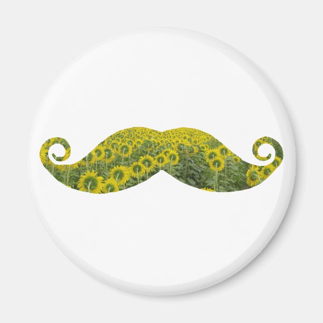 Moustcahe, Moustache  Flowers Funny  Magnet (Front)