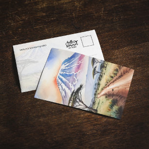 Mout Kilimanjaro Tanzania Watercolor Postcard