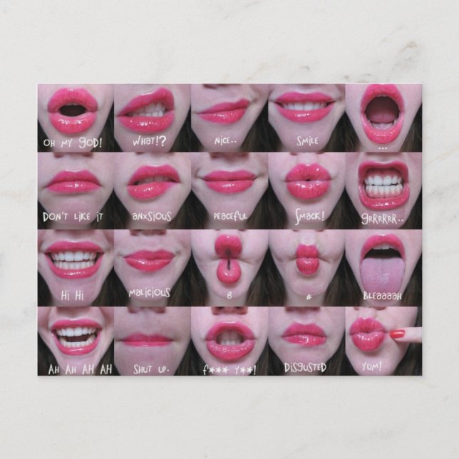 mouth expressions. postcard (Front)