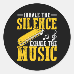 Mouth Harp Quote For Harmonicist And Mouth Organ Classic Round Sticker