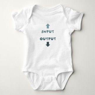 Mouth Input and butt Output of a baby Bodysuit