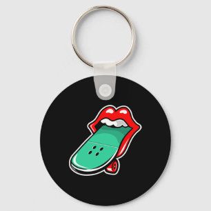 Mouth Lips Skateboarding Key Ring