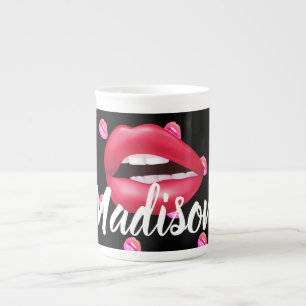 Mouth Lipstick Makeup Beauty Custom Personalised Bone China Mug