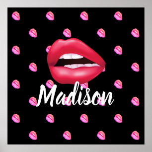 Mouth Lipstick Makeup Beauty Custom Personalised Poster