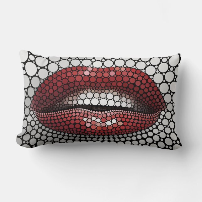 Mouth Made of Circles Lumbar Cushion (Front)