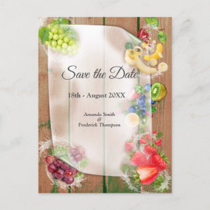 Mouth-watering Tropical Fruits Announcement Postcard