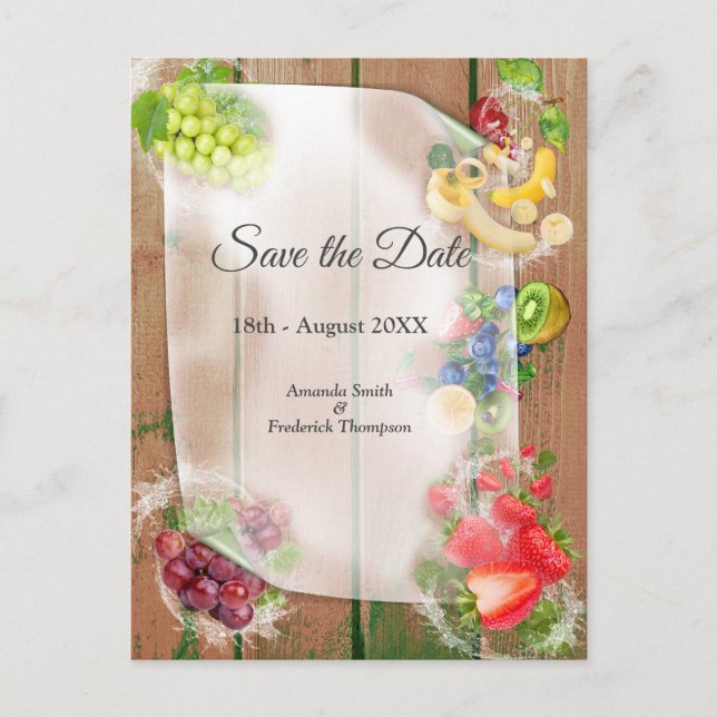 Mouth-watering Tropical Fruits Announcement Postcard (Front)