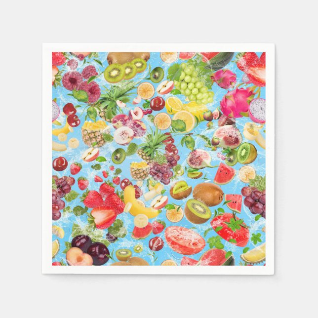 Mouth-watering Tropical Fruits Napkin (Front)