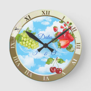 Mouth-watering Tropical Fruits Round Clock
