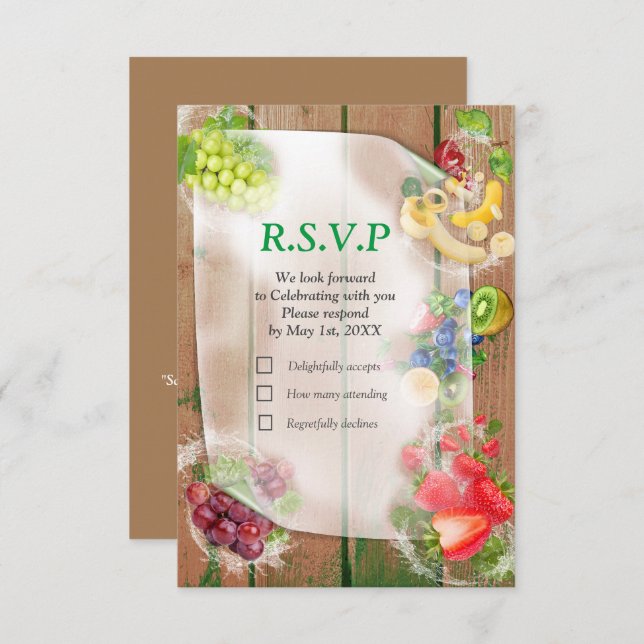 Mouth-watering Tropical Fruits RSVP Card (Front/Back)