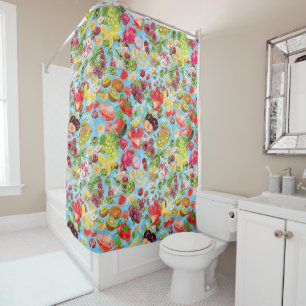 Mouth-watering Tropical Fruits Shower Curtain