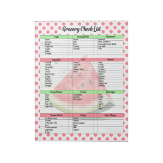Mouth Watering Watermelon Grocery List Notepad