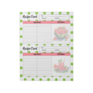 Mouth Watering Watermelon Recipe Card Notepad
