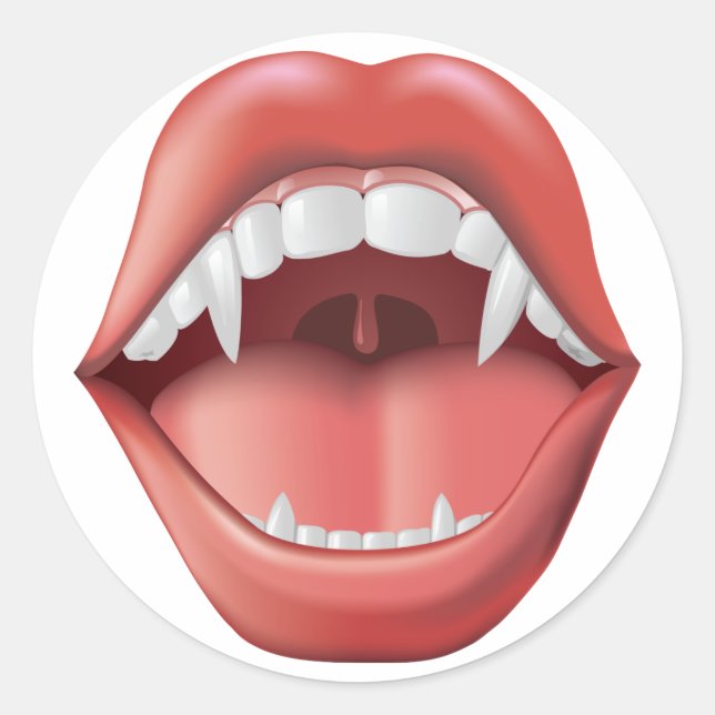 Mouth with Fangs - sticker (Front)