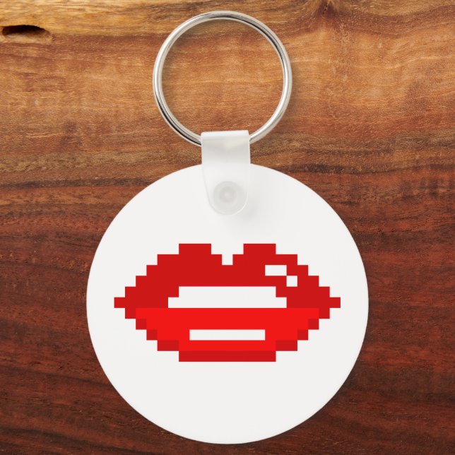 Mouth with white teeth keychain for dentist (Front)