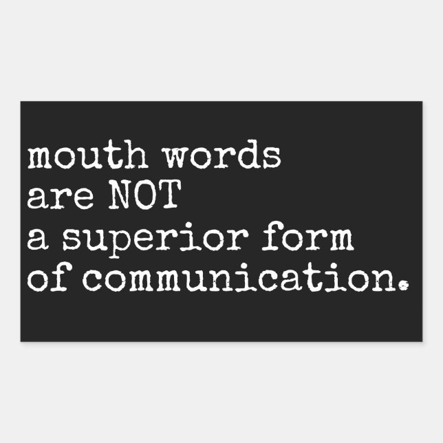mouth words AAC device stickers (white on black) (Front)
