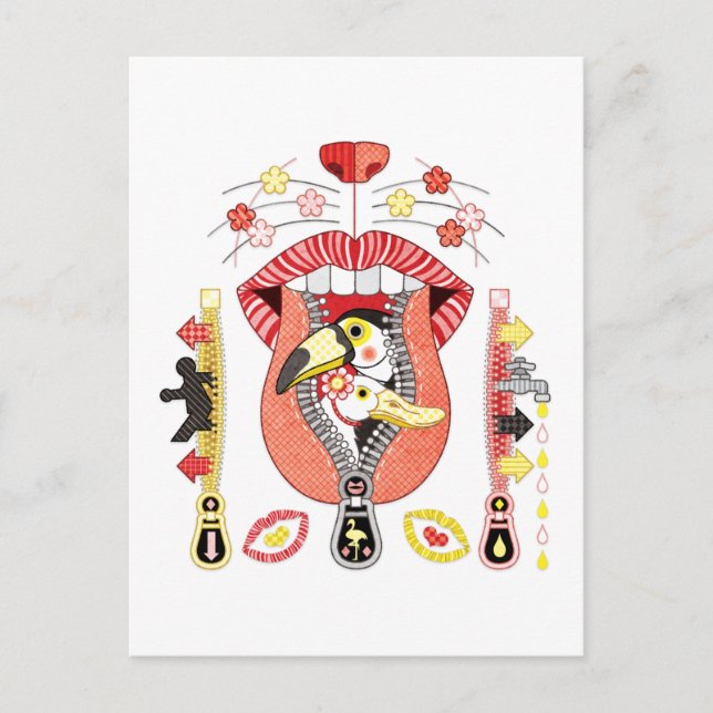 Mouth zipper exit and entrance postcard (Front)