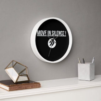 Move in Silence – Motivational Quote Clock