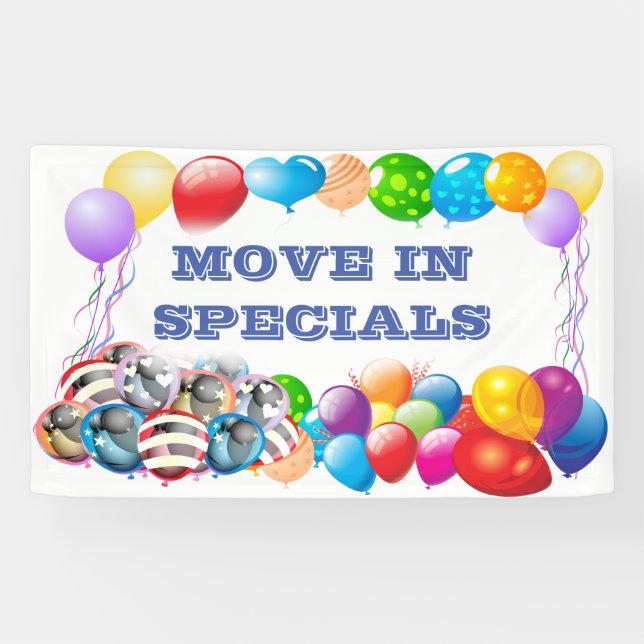 Move in special custom Vinyl Banner 3' x 5' Banner (Horizontal)